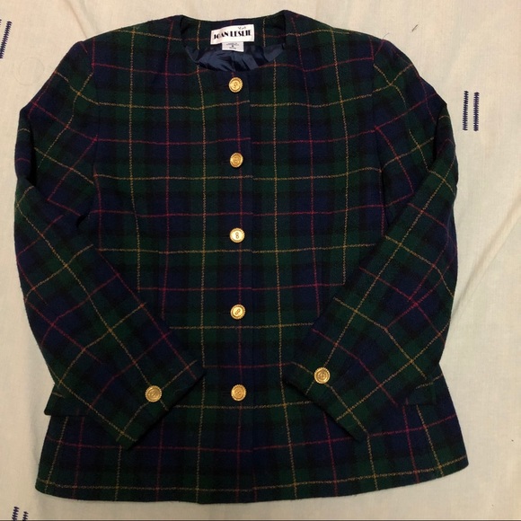 Vintage Jackets & Blazers - VTG Joan Leslie Plaid Wool Blazer